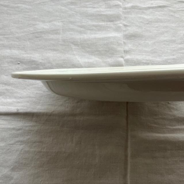 希少美品◆クレイユ単刻印オーバルプレート特大皿モントローオクトゴナルレリーフ雅姫