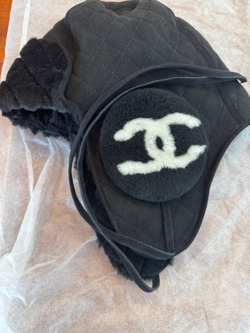 CHANEL ココネージュフライト帽　黒　 フライトキャップ