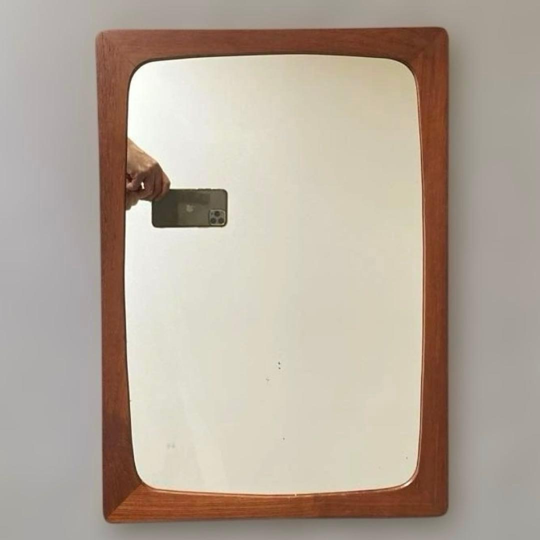 【北欧ビンテージ】 デンマーク ミラー チーク ミッドセンチュリー