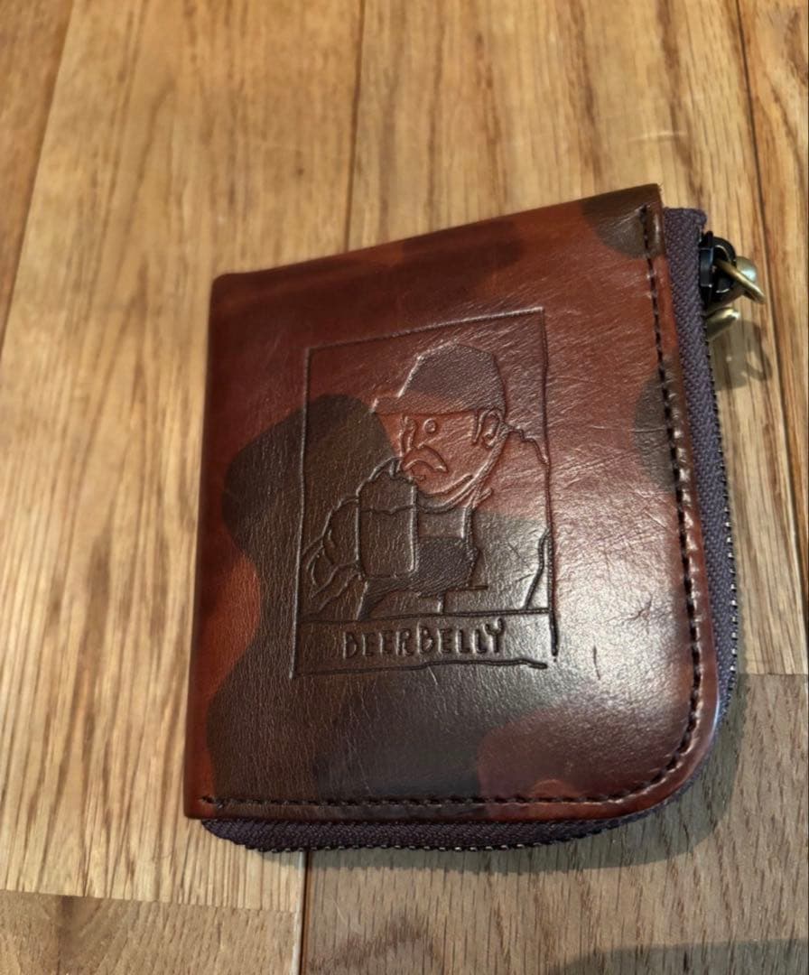 BEERBELLY レザー迷彩二つ折り財布