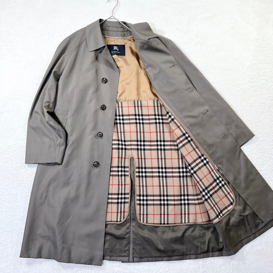 高級✨バーバリーロンドン ステンカラーコート ウール カシミヤ ライナー カーキ