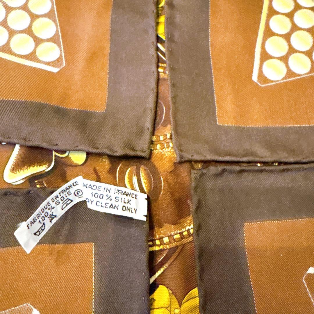 L'OR DES CHEFS 首長達の金　エスニックデザイン スカーフ ブラウン