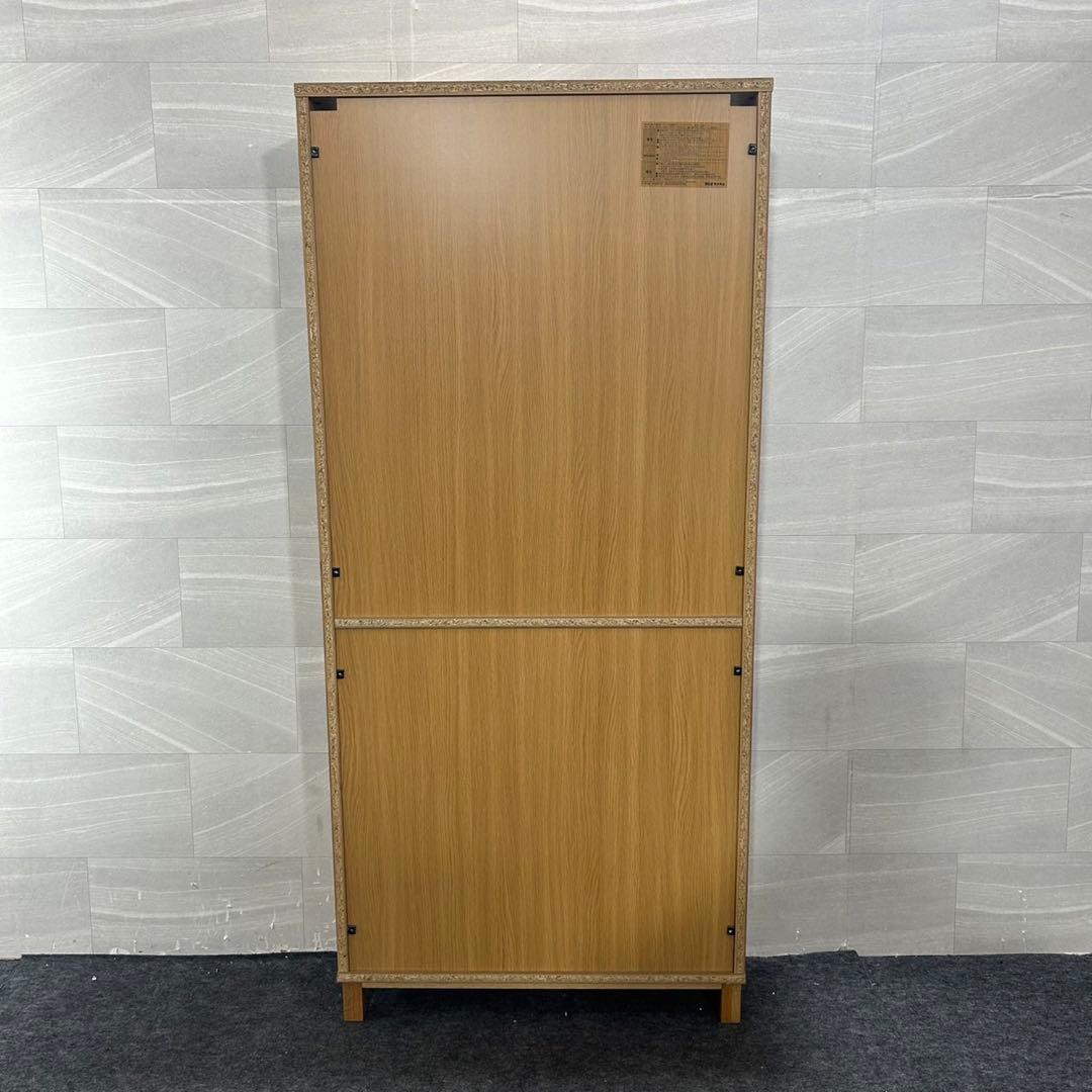 無印 オーク材薄型ラック ワイド大 奥行22cm 本棚 幅80cm d3769