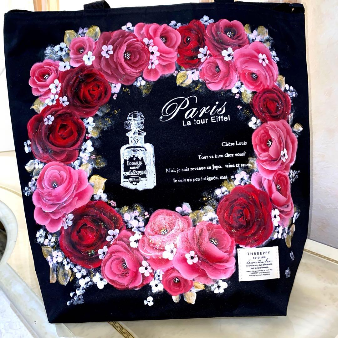 確認画面　薔薇　手描き　トールペイント