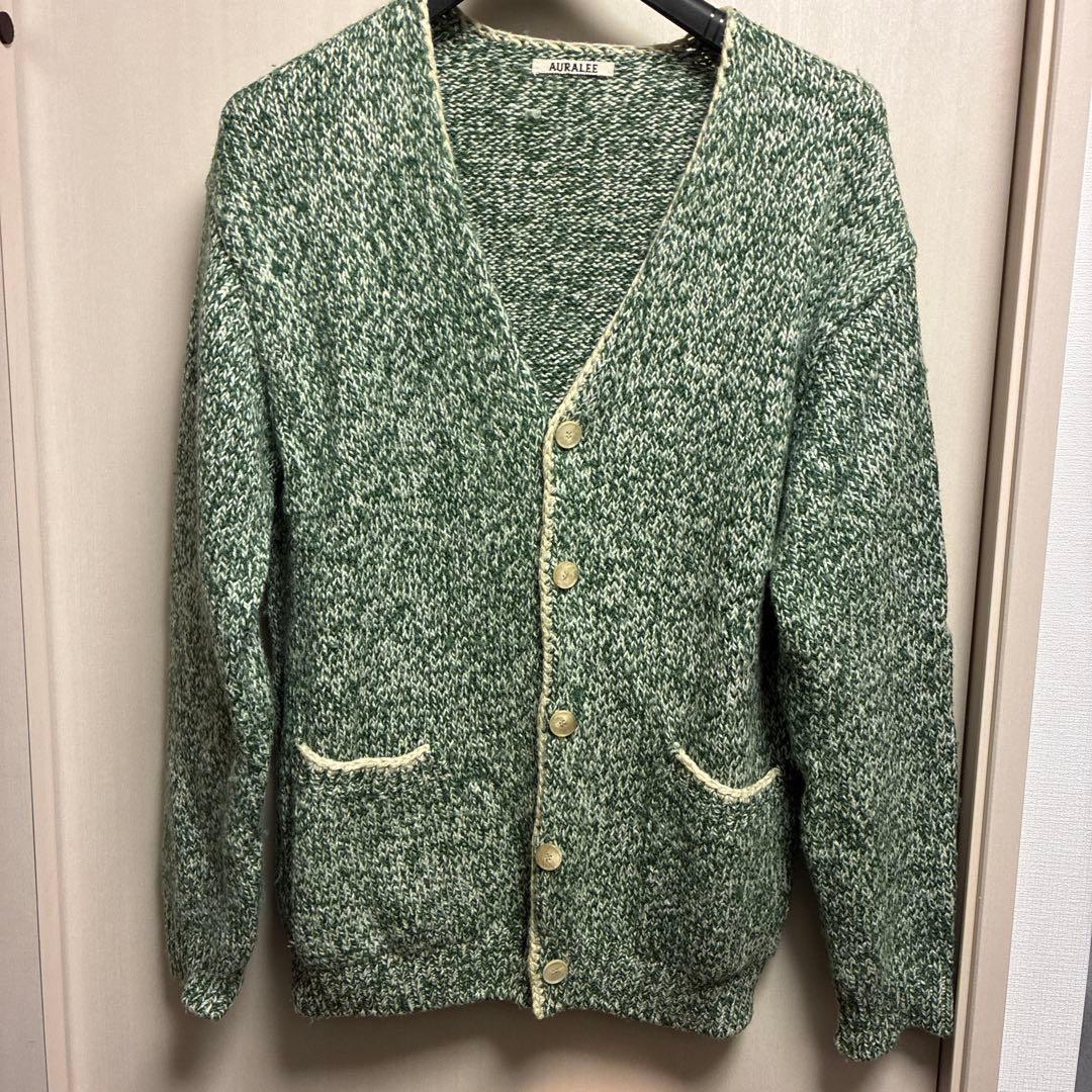 トップス AURALEE SILK WOOL CAMEL CARDIGAN