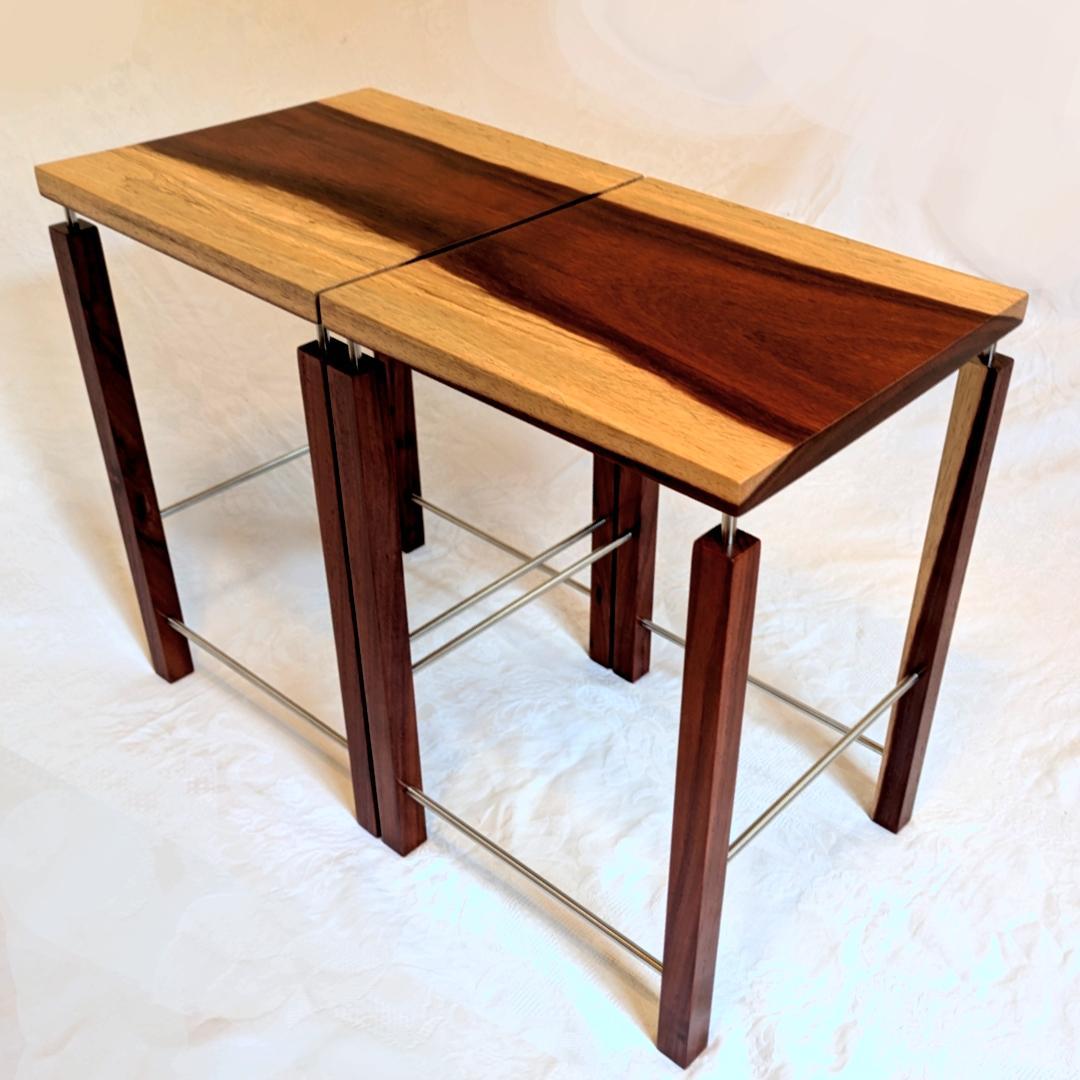 SLĪS「スライス」・モダン・サイドテーブル・2台セット・パダック・無垢材