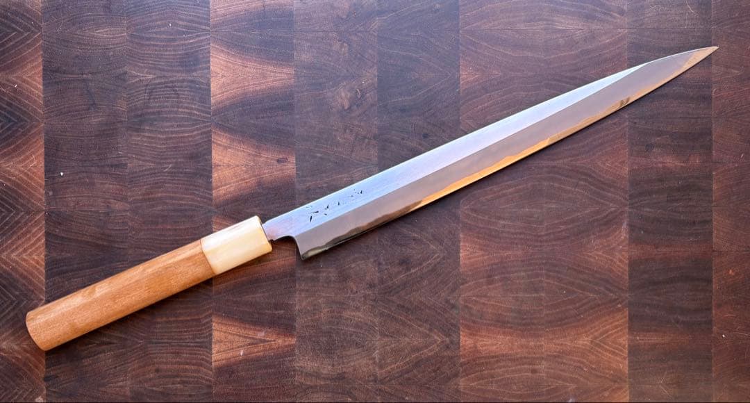 京都　有次　霞　柳刃　300mm 尺　包丁　白鋼　和包丁　打刃物　研ぎ磨き済