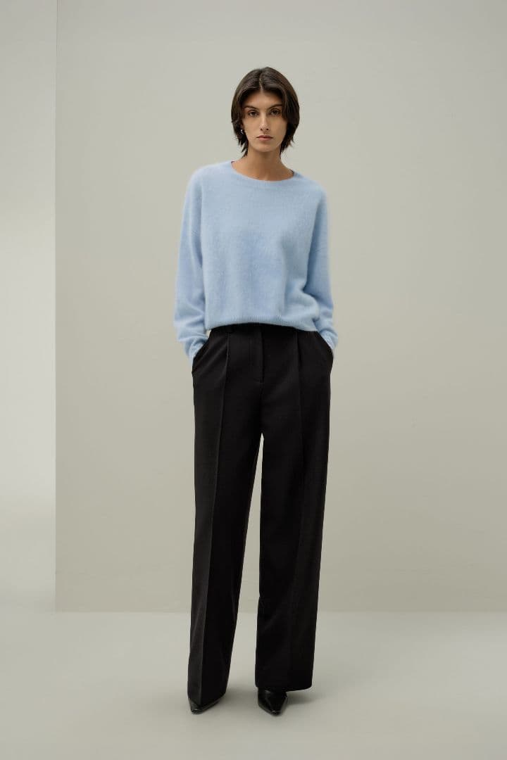 【新品タグ付】LILY SILK クラシック ラウンドネック カシミア セーター