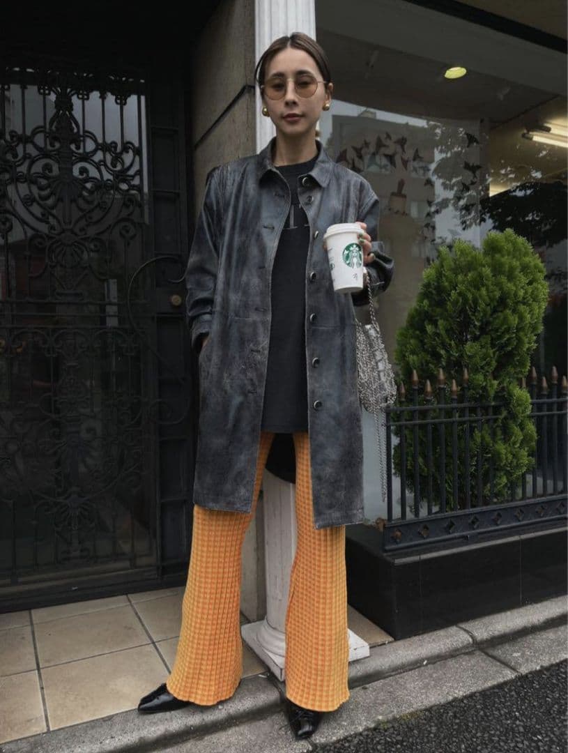 Ameri　CRUSHED LEATHER COAT