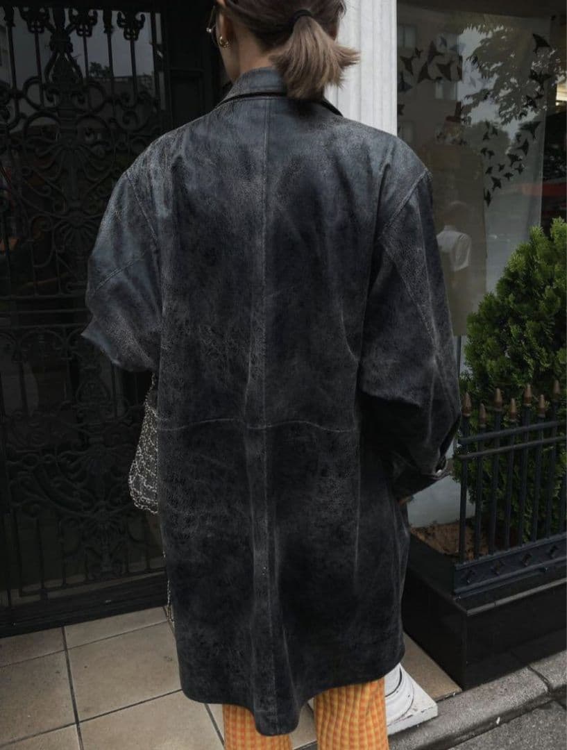 Ameri　CRUSHED LEATHER COAT