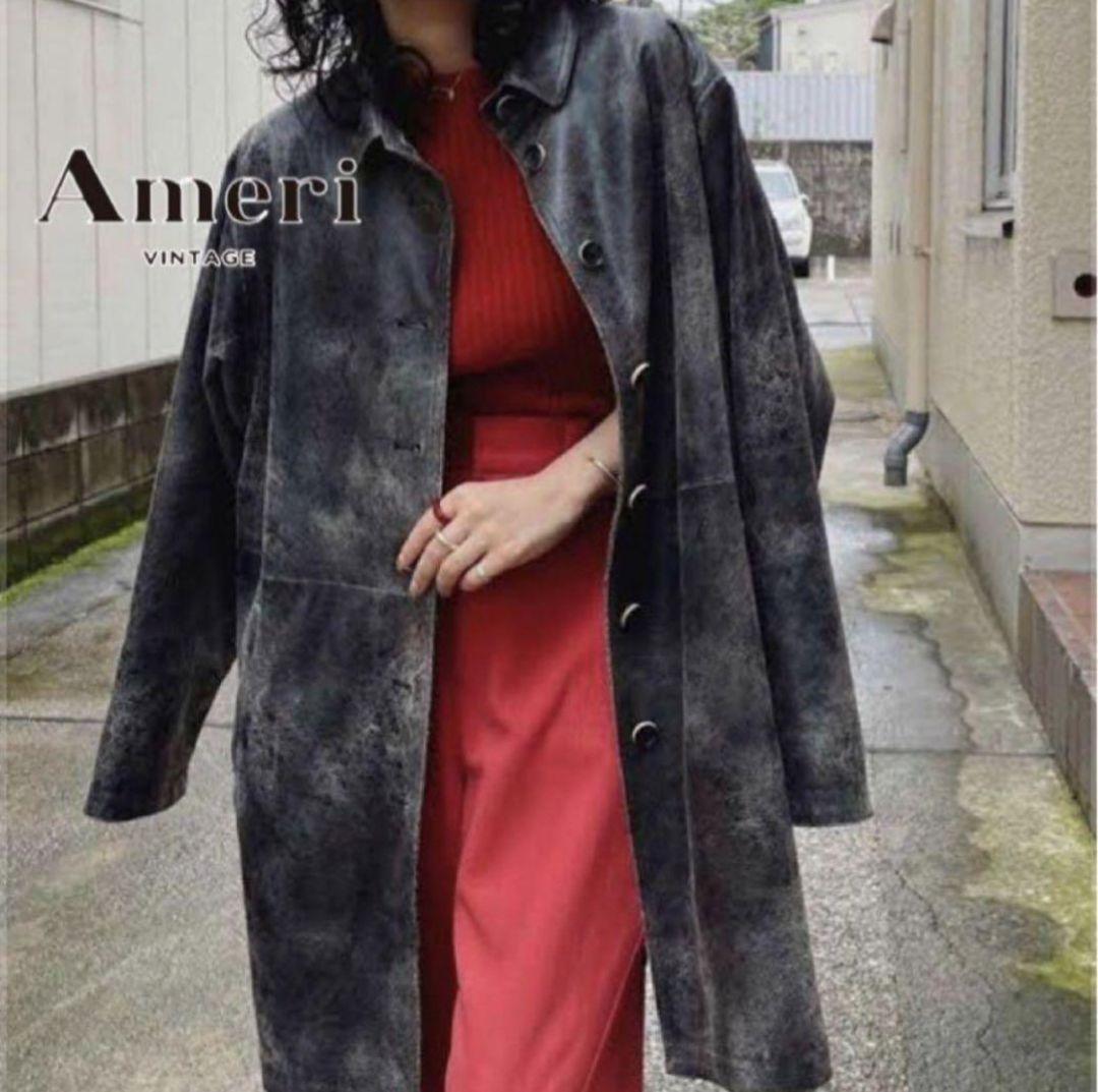 Ameri　CRUSHED LEATHER COAT