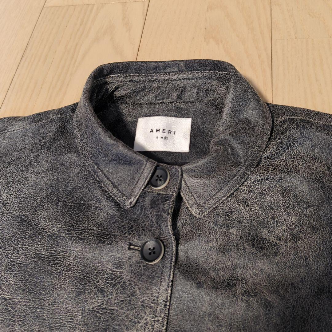 Ameri　CRUSHED LEATHER COAT