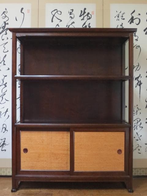 松本民芸家具 ミズメザクラ 無垢材 E型 クズ布 飾り棚 定価297.000円