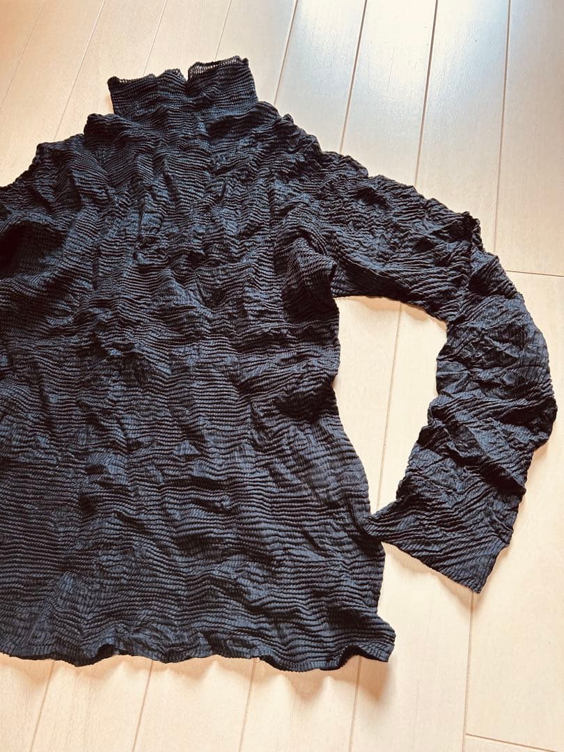 少しお値下げ　イッセイミヤケ　タートルネック　黒