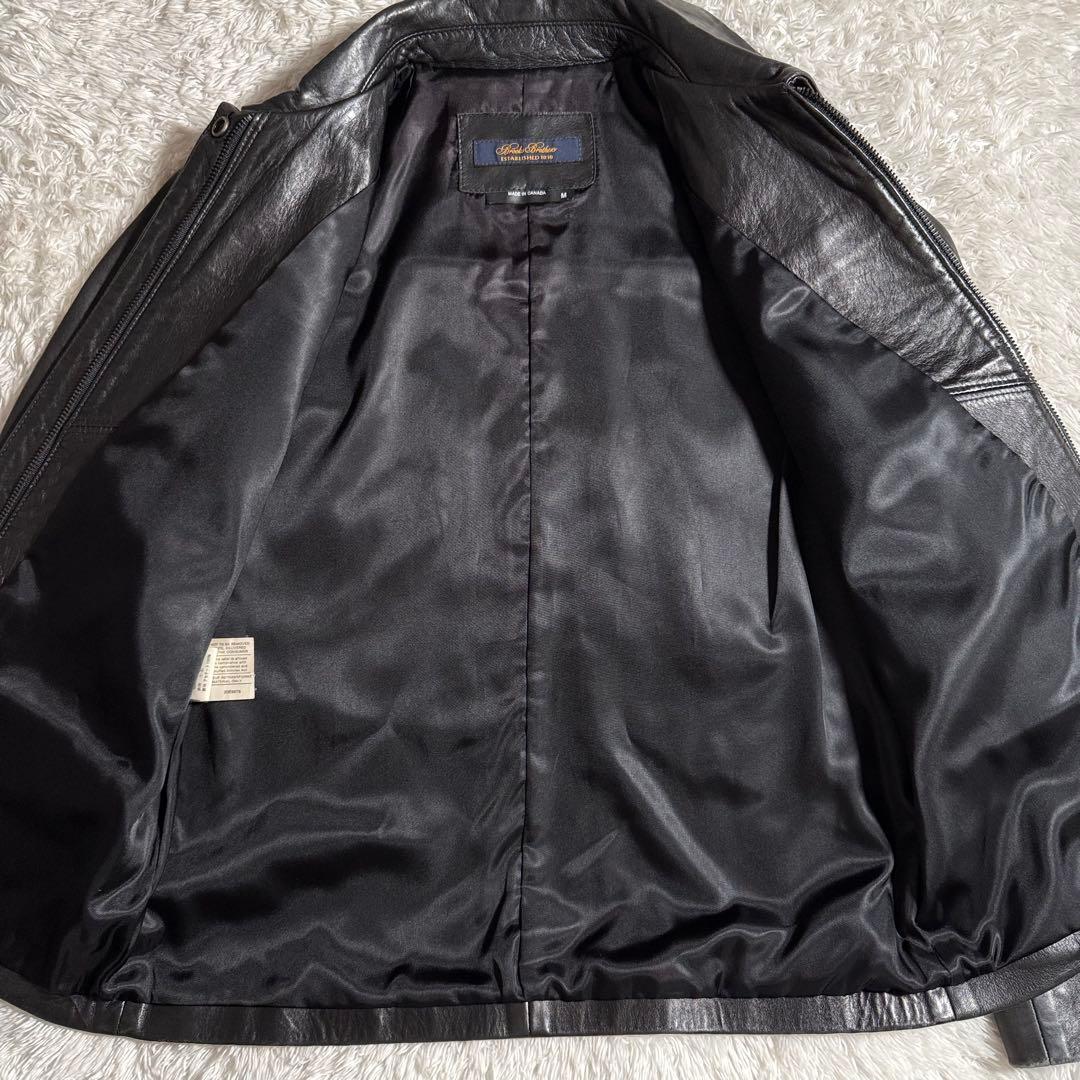 カナダ製 ブルックスブラザーズ レザージャケット ブラック Mサイズ