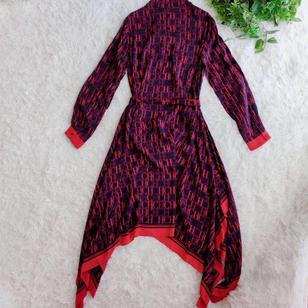 キャロリーナヘレラ ワンピース ロゴプリント 総柄 シンメトリー 6