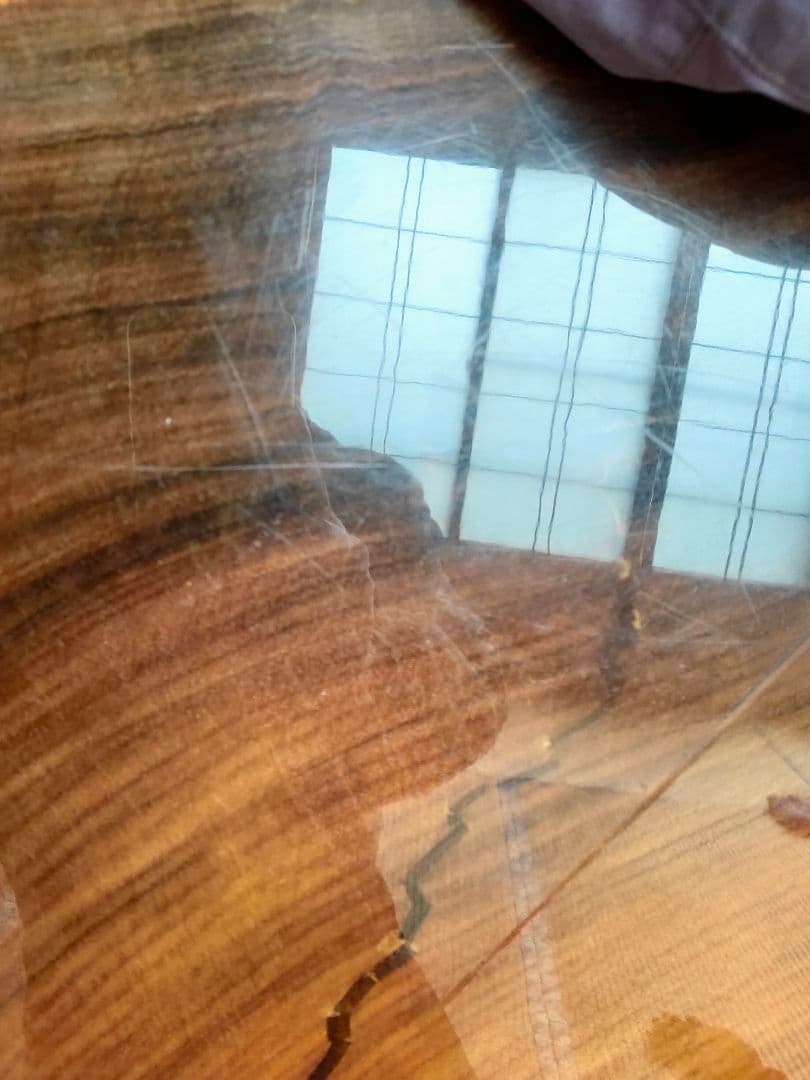 【札幌近郊配達可】座卓 円卓 ローテーブル 紅紫檀 輪切り 【引取歓迎】