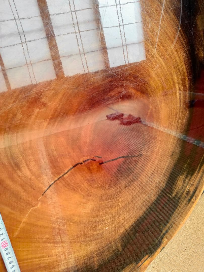 【札幌近郊配達可】座卓 円卓 ローテーブル 紅紫檀 輪切り 【引取歓迎】