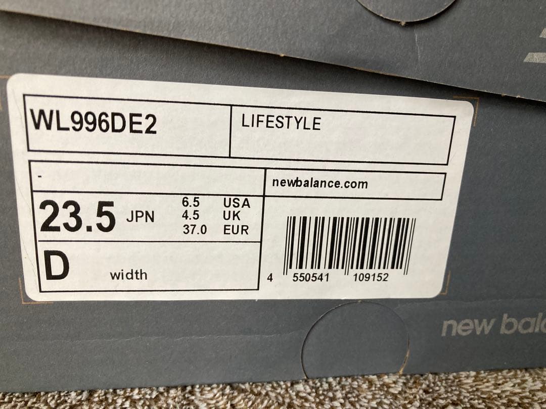 新品未使用　ニューバランスnew balance WL996DE2 23.5