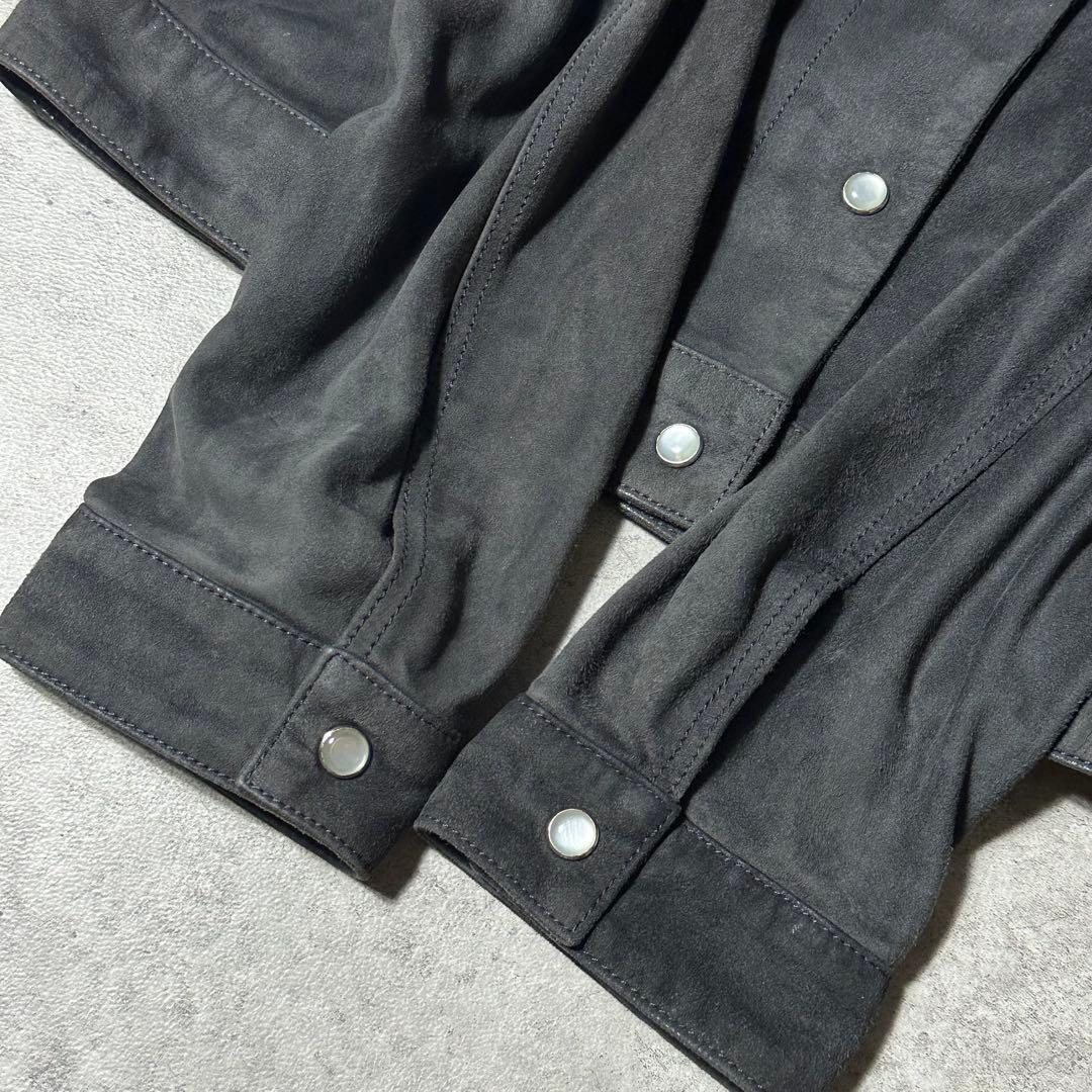 美品 LOEWE 山羊 スウェードレザー シャツジャケット