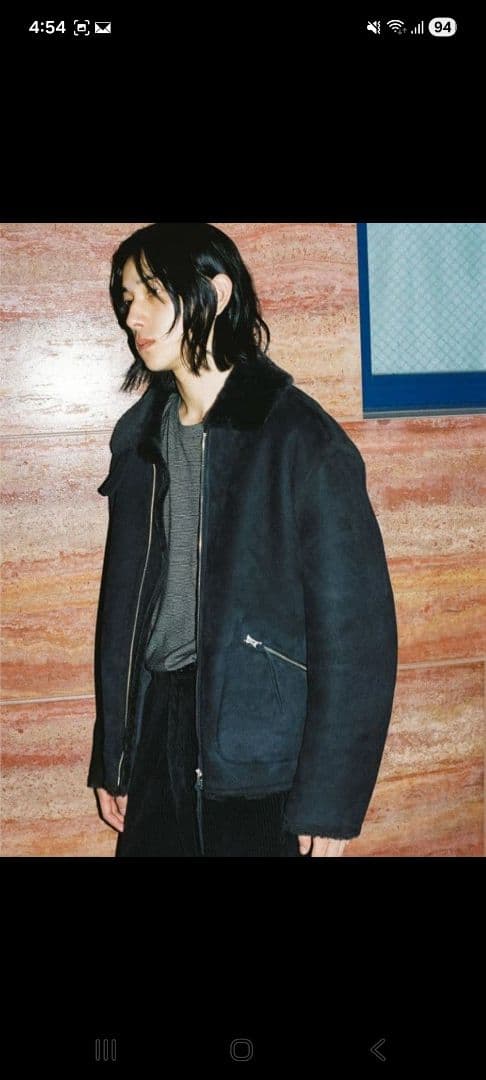 ダークグレー ムートンコート Sサイズ