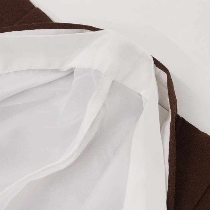 七五三羽織袴セット＊男の子5歳 亀甲に花菱 白黒茶色 着物 化繊 9RC13