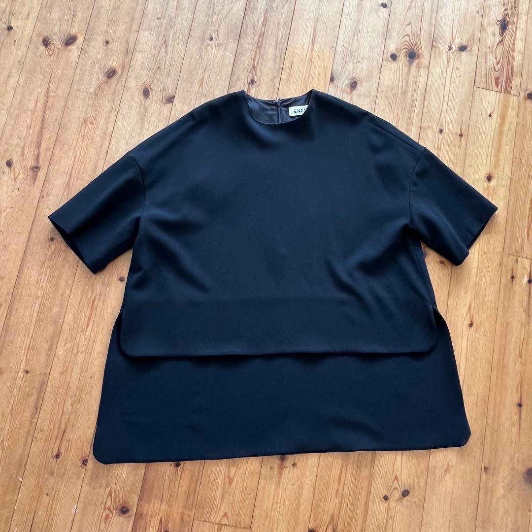ENFOLD エンフォルド ブラック 半袖 トップス 38