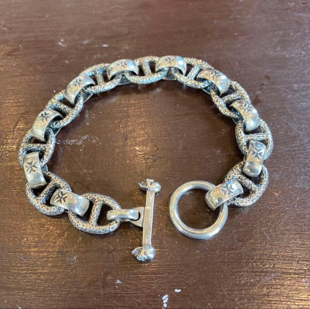 ガボール タイプ シルバー925 アンカー チェーン ブレスレット マンテル式