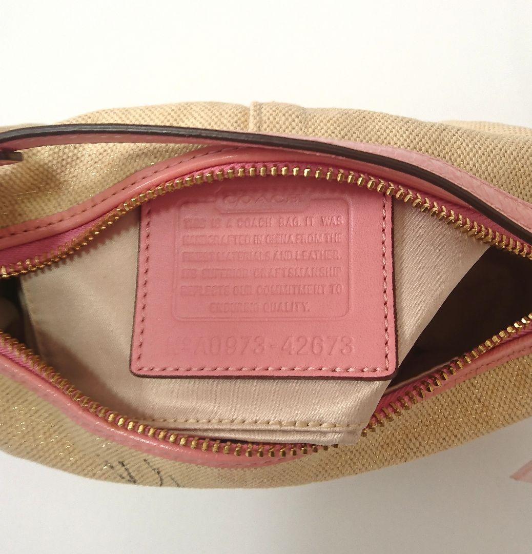 coach✨アクセサリーポーチ キャンバスタトゥー 花柄 ワンハンドル