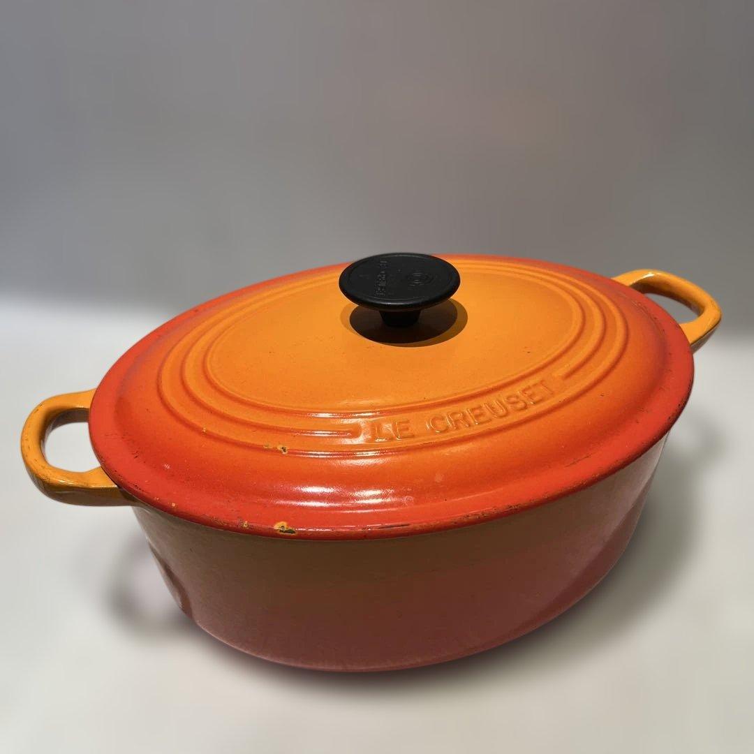 Le Creuset 　ル·クルーゼ オレンジ 両手鍋 楕円形　27cm