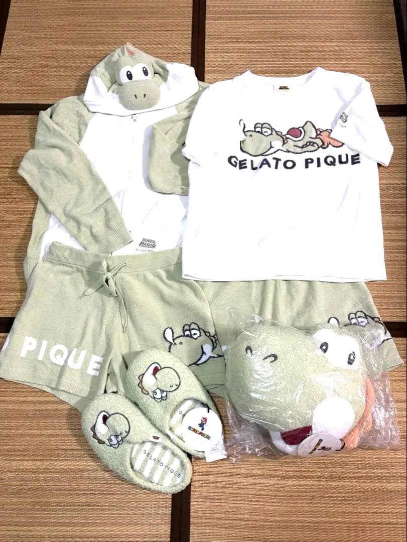 ジェラートピケ　ヨッシー ルームウェア・ルームシューズ・クッションセットおまけ付