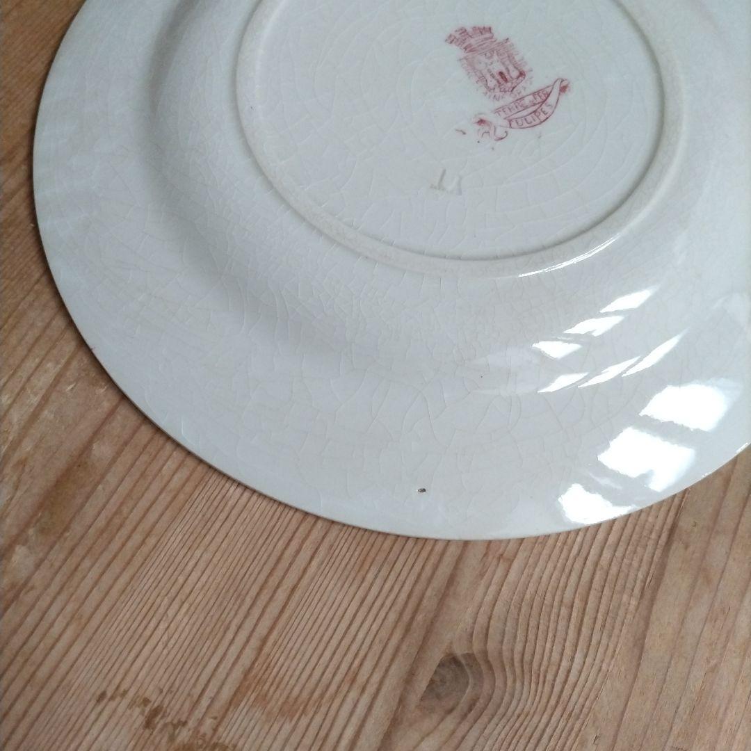 フランスアンティーク　ジアン　プレート　チューリップ　平皿　TULIPES