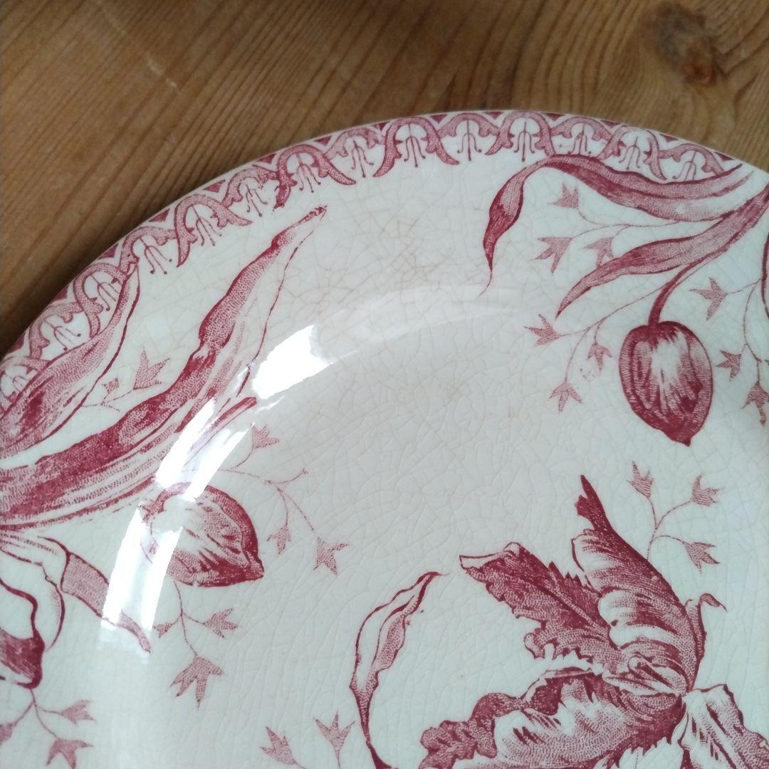 フランスアンティーク　ジアン　プレート　チューリップ　平皿　TULIPES