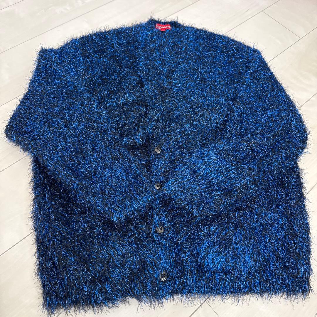 Supreme sparkle cardigan L 青/黒
