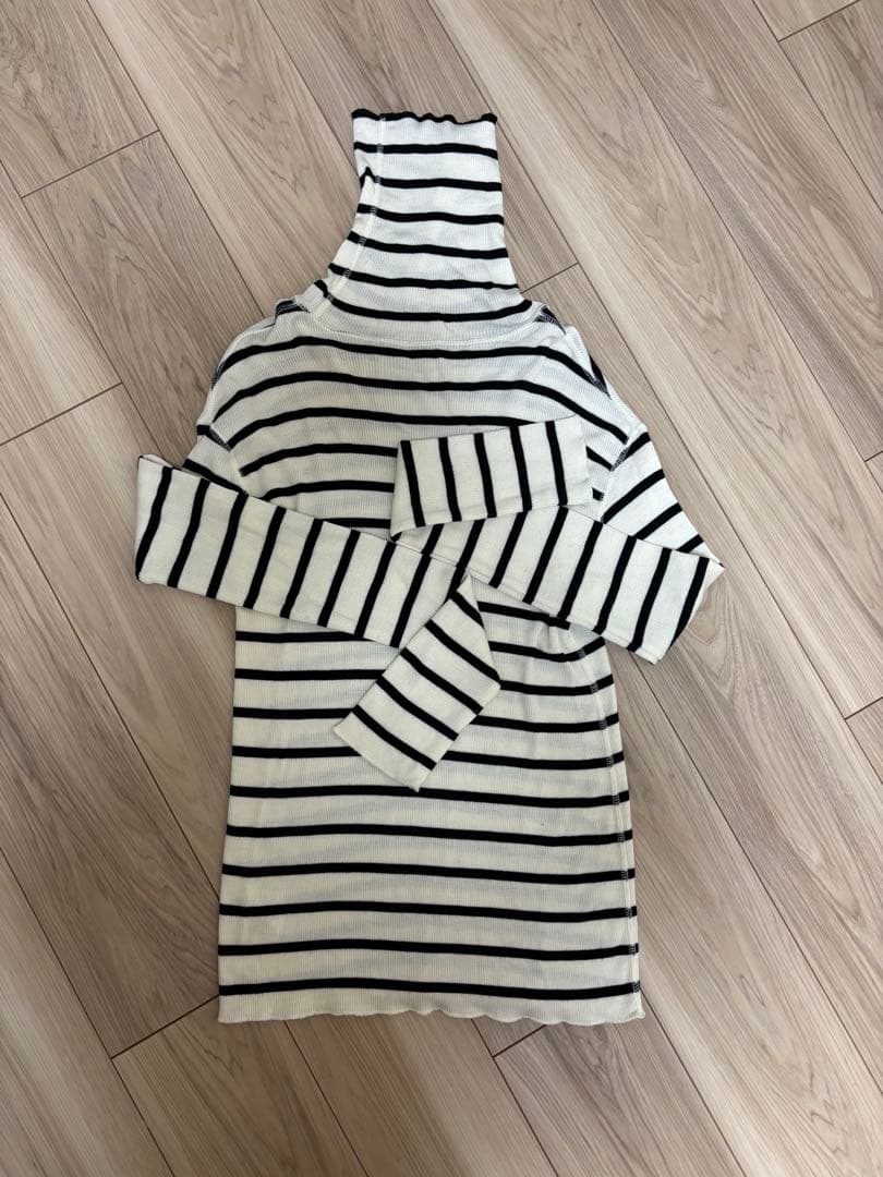 deuxieme classeリブタートルニット