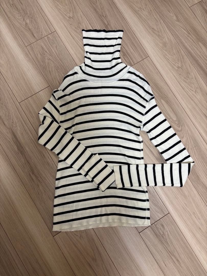 deuxieme classeリブタートルニット