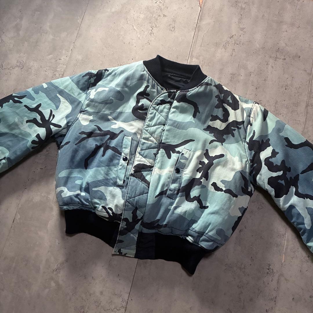 希少 usa製 古着 HOPE MFG 短丈 リバーシブルブルゾン 迷彩 L