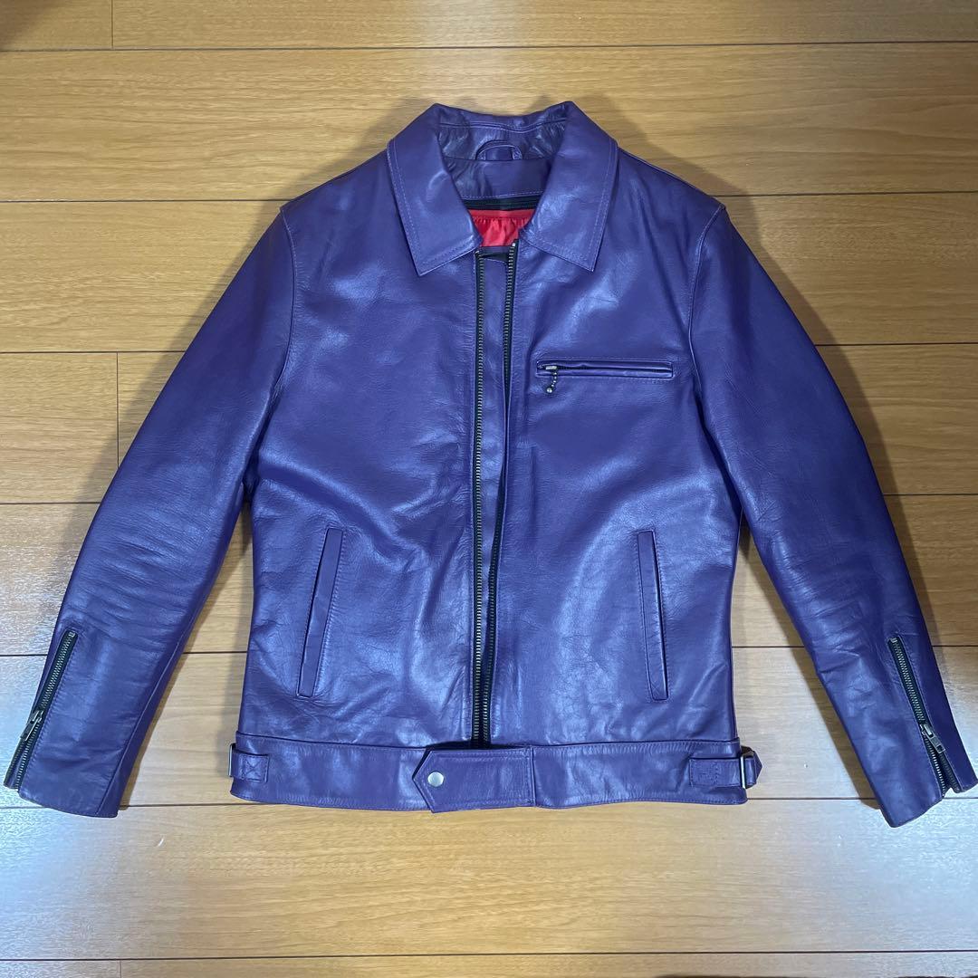 Liugoo Leathers 本革 UK襟付きシングルライダースジャケット