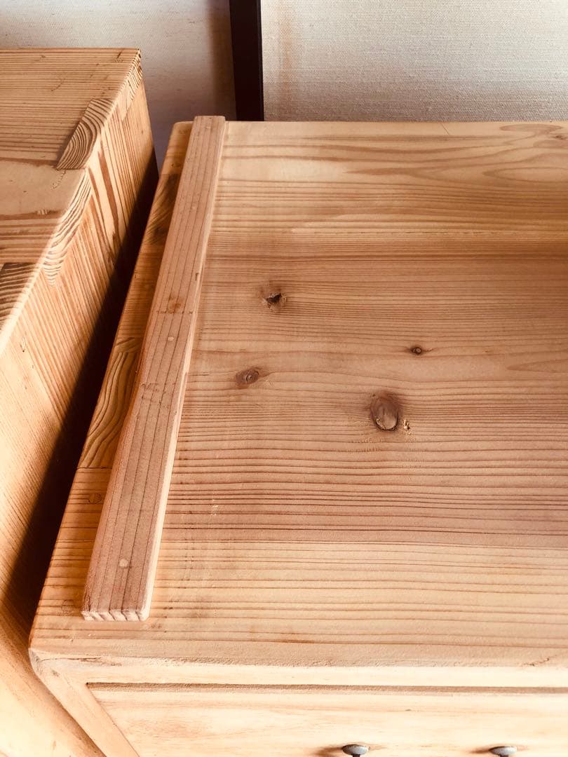【一点物｜杉無垢材シェルフ】和モダン収納　打ち出し取手付｜アンティーク家具