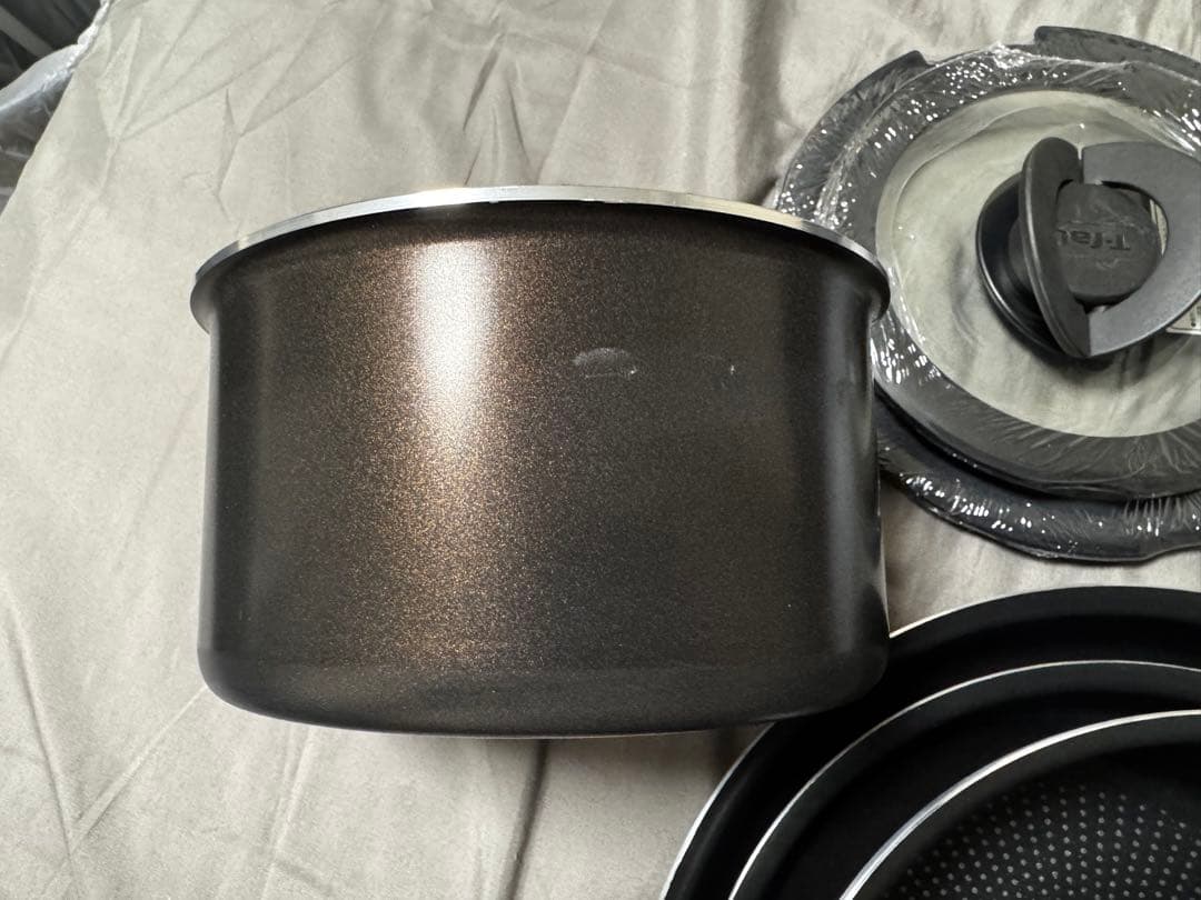 ティファール　IH非対応　フライパン ソースパン ９点セットT-fal ブラウン