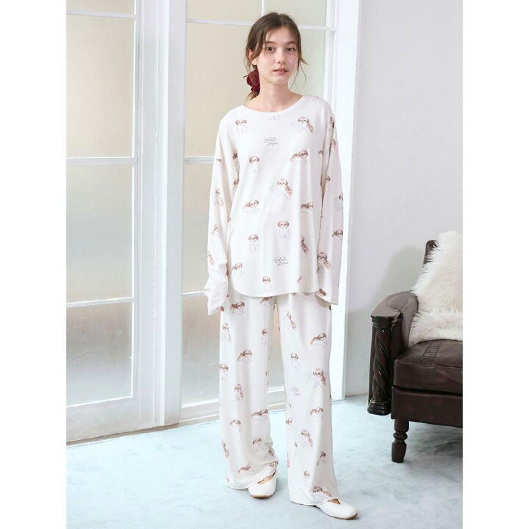 gelatopique ジェラートピケ シーズー柄ロンT&シーズー柄ロングパンツ