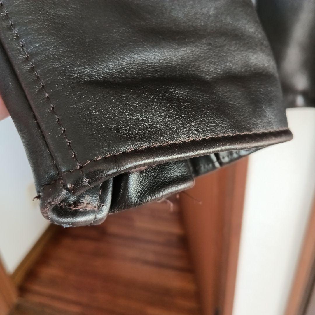 Schott 茶 シングルライダースジャケット