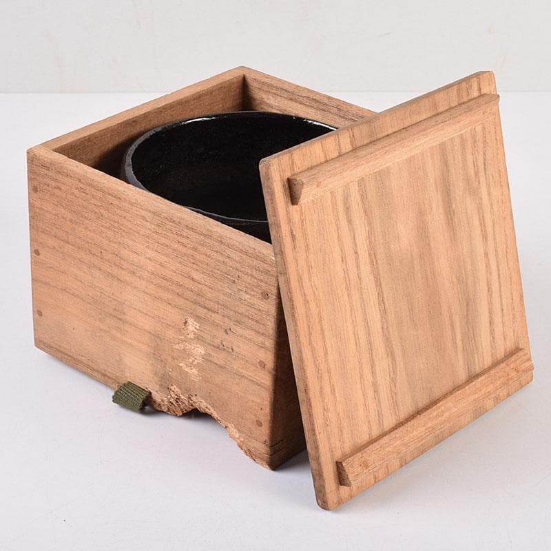 茶道具　楽吉左衛門　弘入作　黒楽茶碗　時代箱　D　R8992