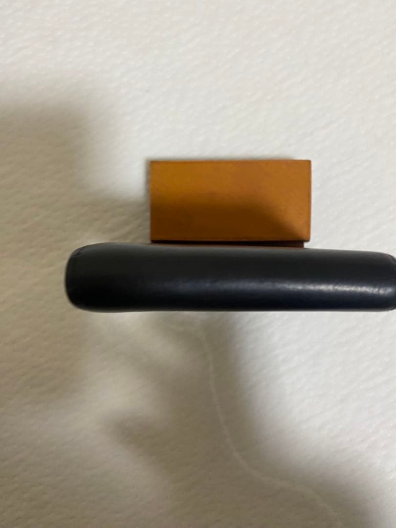 【中古】GANZO ガンゾ 二つ折り 純札入れ 財布 黒 ベビーカーフ　レザー