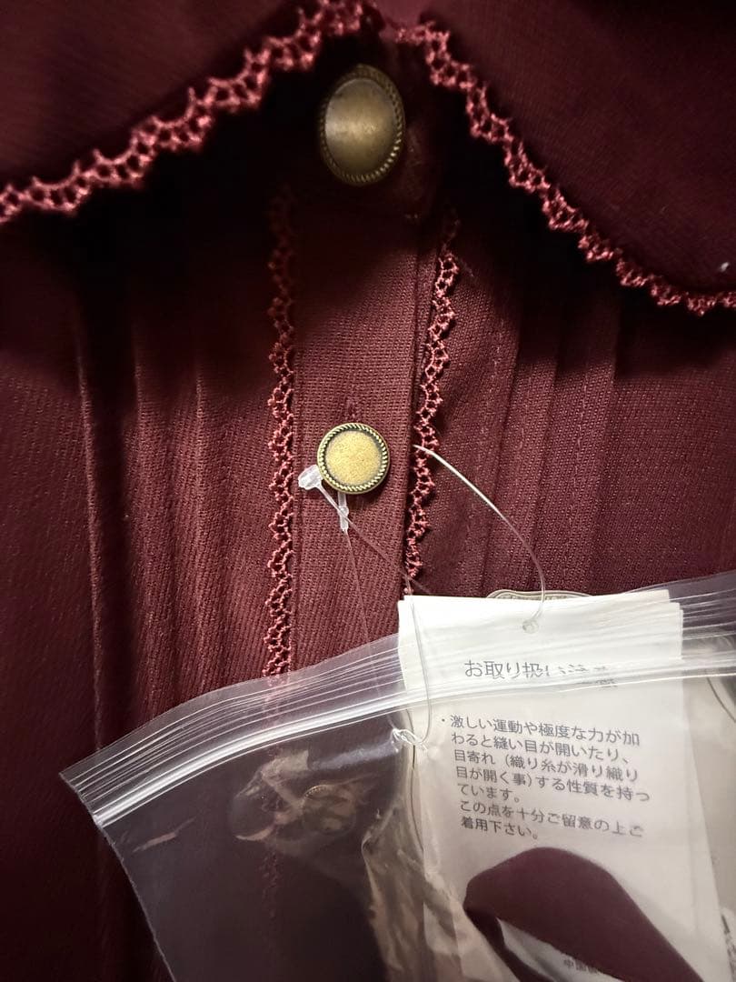 新品　くる実 ノエル・ド・メモワール ワンピース 6L しまむら　ワインレッド