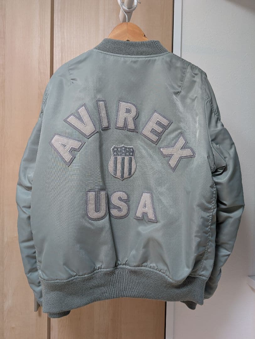 AVIREX シグネチャーロゴ　MA-1 グリーン Sサイズ