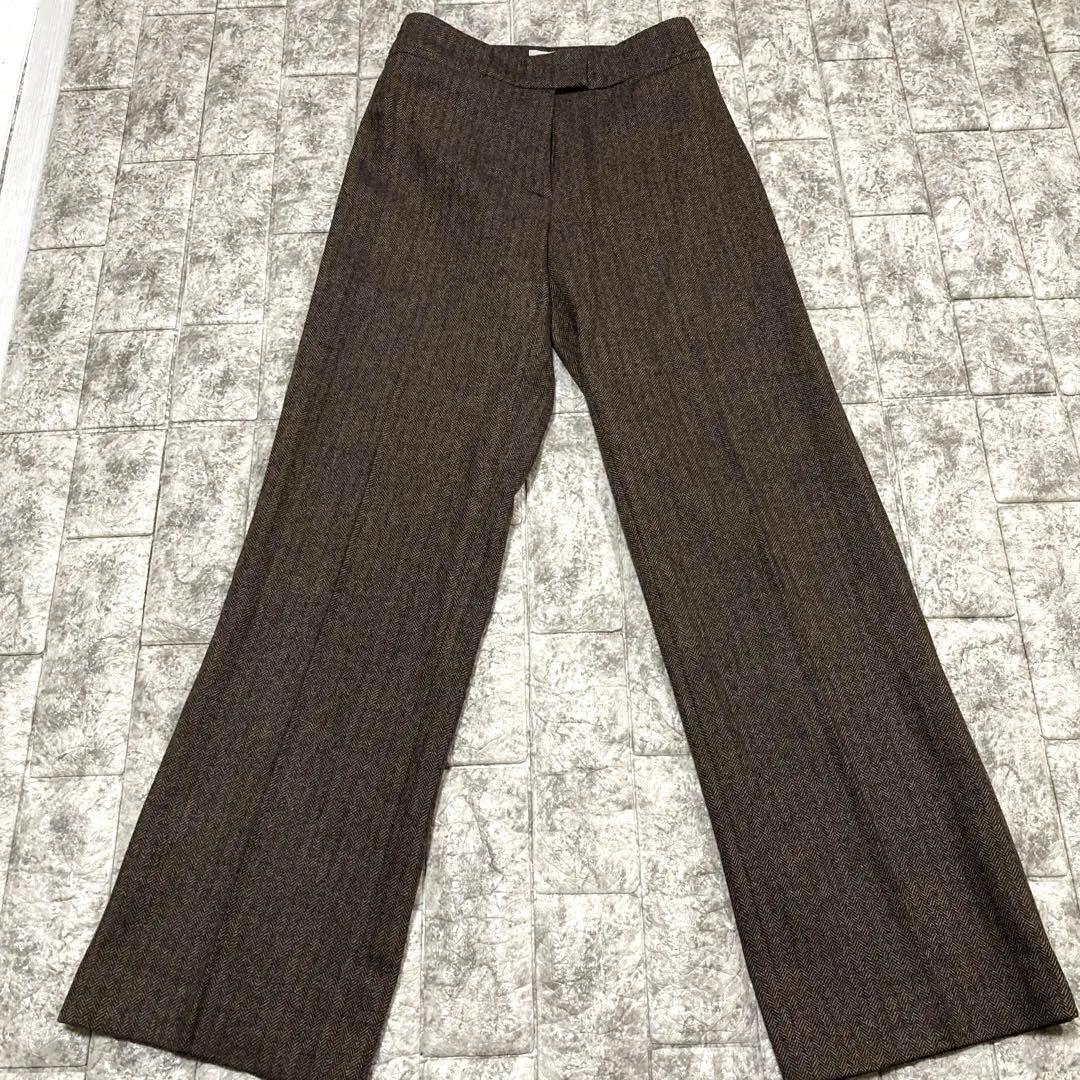 美品　ZIGSAW ジグソー　パンツスーツ　ヘリンボーン　カシミヤ混　英国製