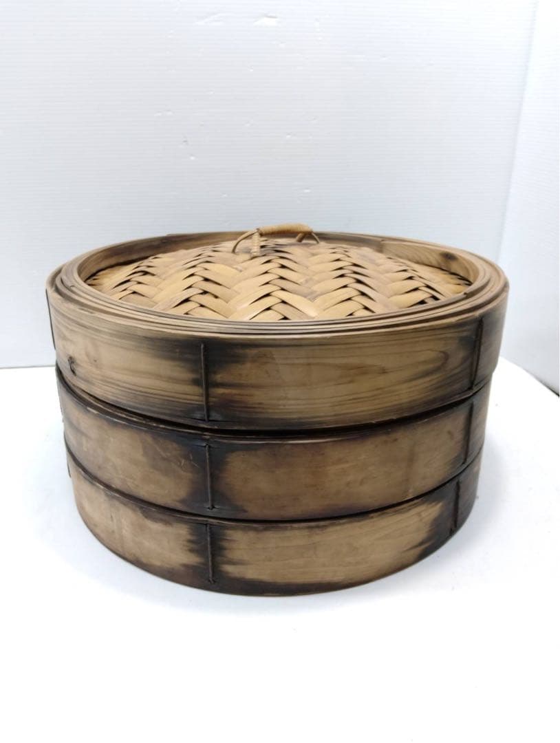 G2302 竹製 せいろ 2段＆蓋セット 業務用 蒸し器 外径43cm