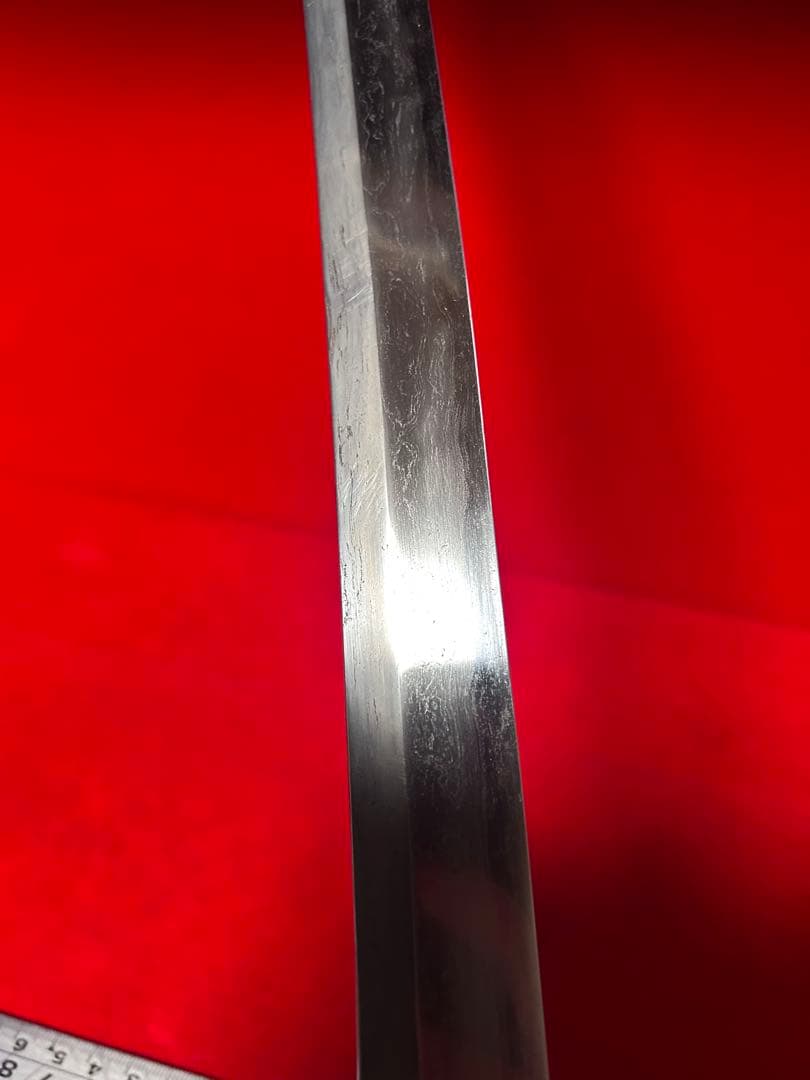01441 包丁　マグロ包丁　玉鋼製　刃文綺麗　墨流し　雲流し　未使用品