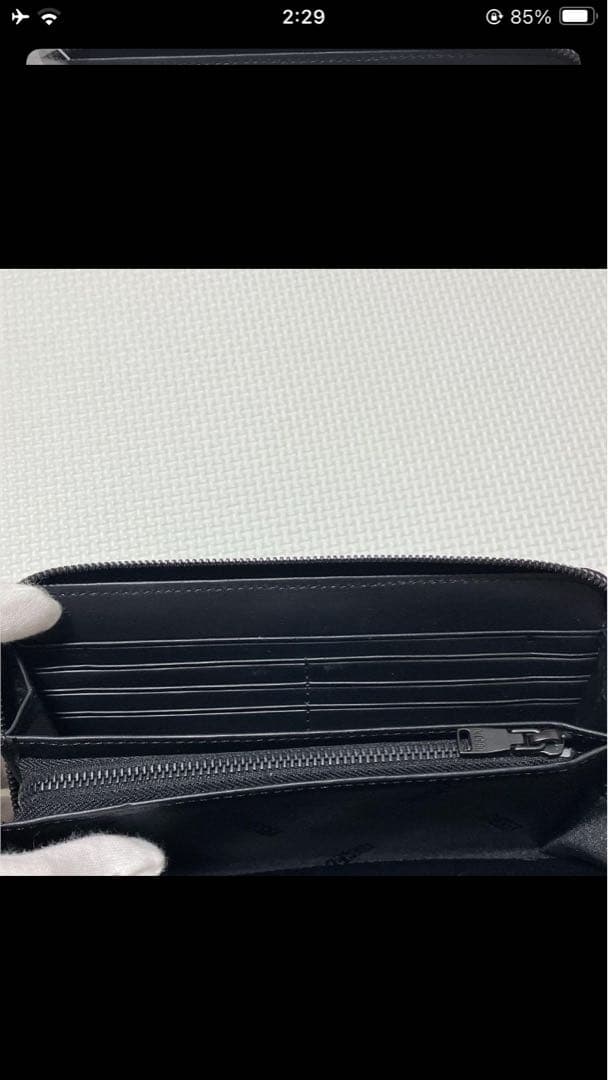 未使用DIESELディーゼル　レザーラウンドジップ長財布　ブラック　「D」ロゴ